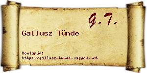 Gallusz Tünde névjegykártya